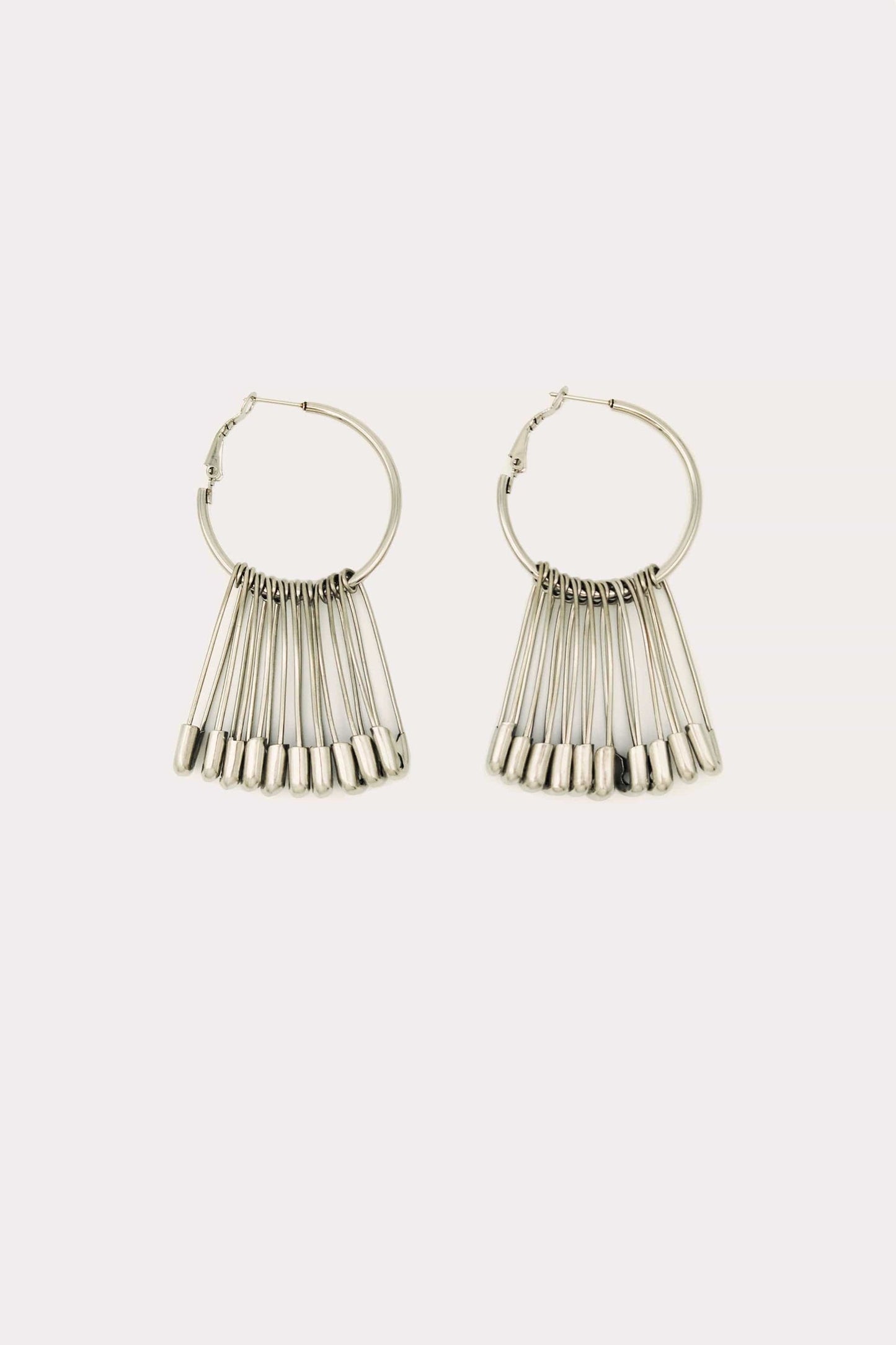 Safety Pin Hoops in Silver