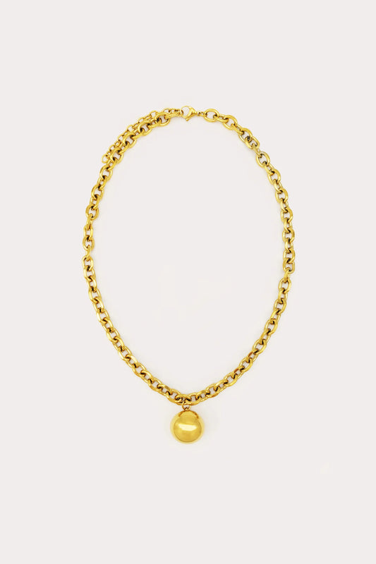 Gold Ball Pendant Necklace in Gold