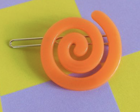 Swirl Barrette in Orange