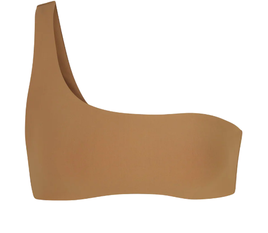 The One Shoulder Bikini Top in Sandstone