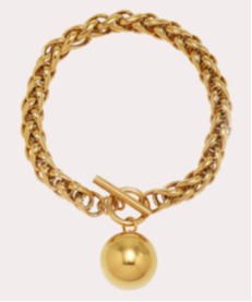 Gold Ball Charm Bracelet in Gold