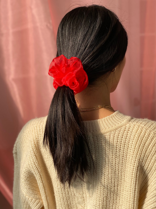 Mini Cloud Scrunchie in Poppy