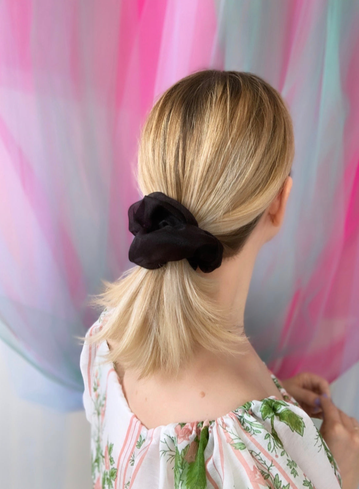 Mini Cloud Scrunchie in Black