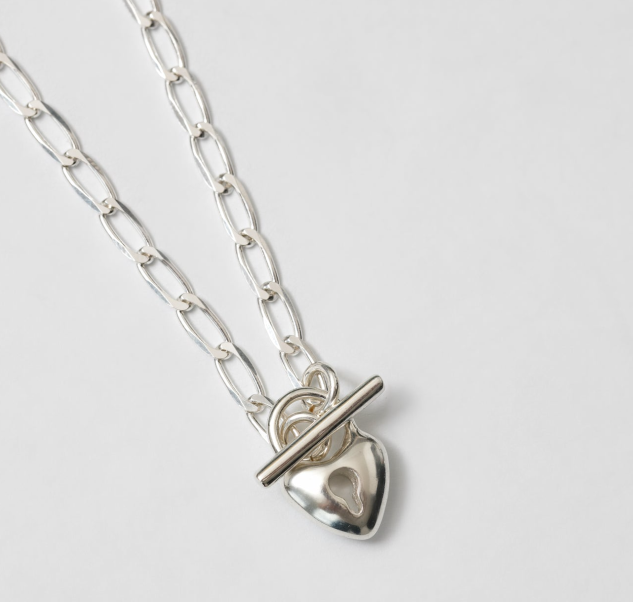 Heart Toggle Necklace in Silver