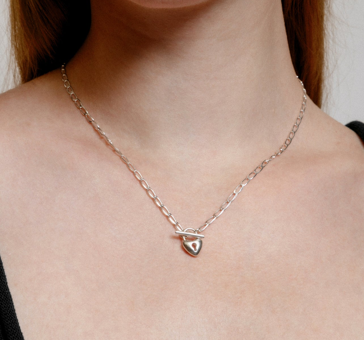 Heart Toggle Necklace in Silver