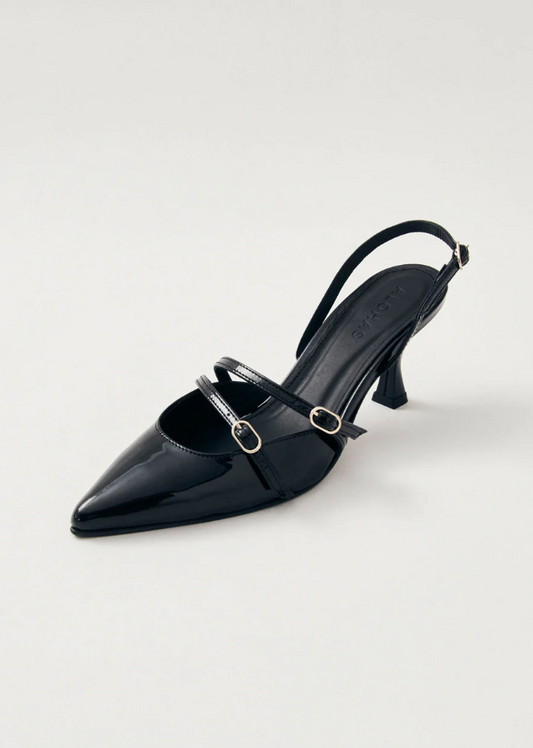 Joelle Onix Black Leather Pumps