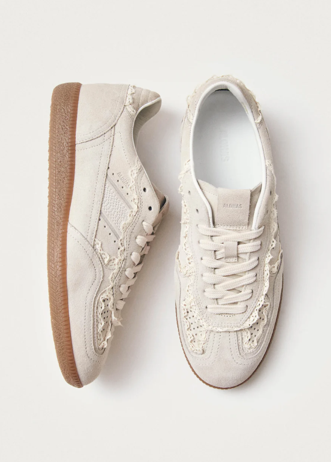 Tb.490 Crochet Cream Leather Sneakers