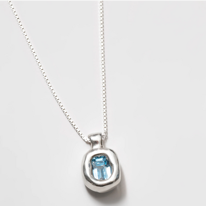 Freya Necklace in Aquamarine Silver