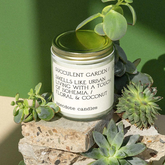 Glass Jar Candle Succulent Garden