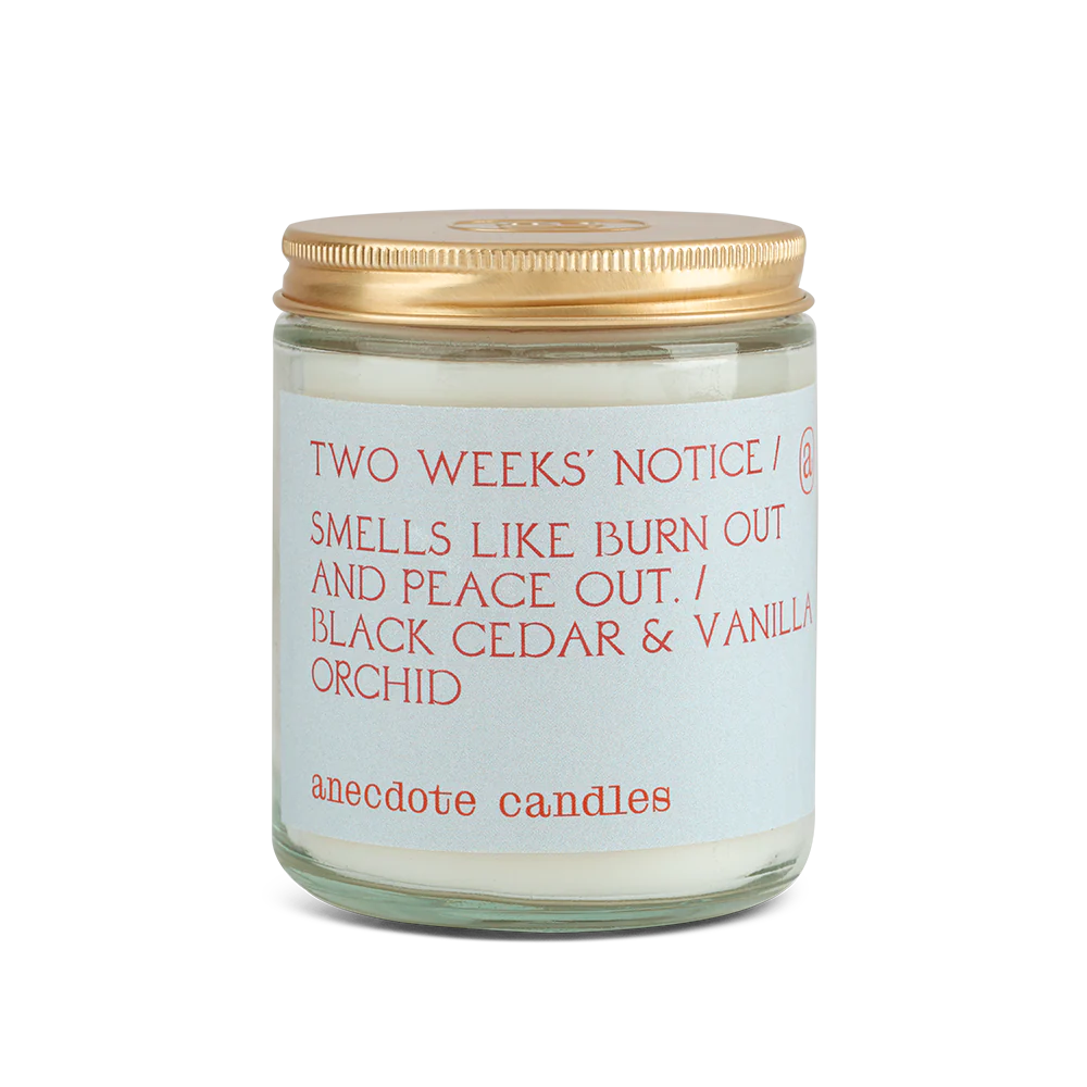 Two Weeks Notice Glass Jar Candle