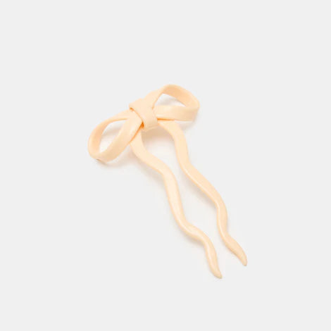 Small Bow Hairpin in Cream