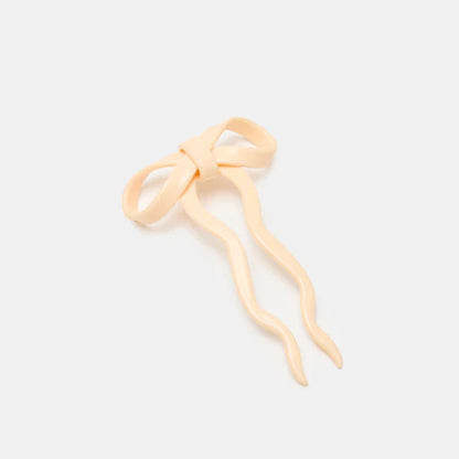 Small Bow Hairpin in Cream