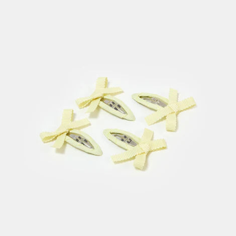 Mini Bow Snap Clips in Butter