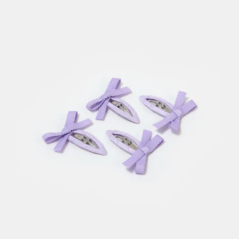 Mini Bow Snap Clips in Lilac