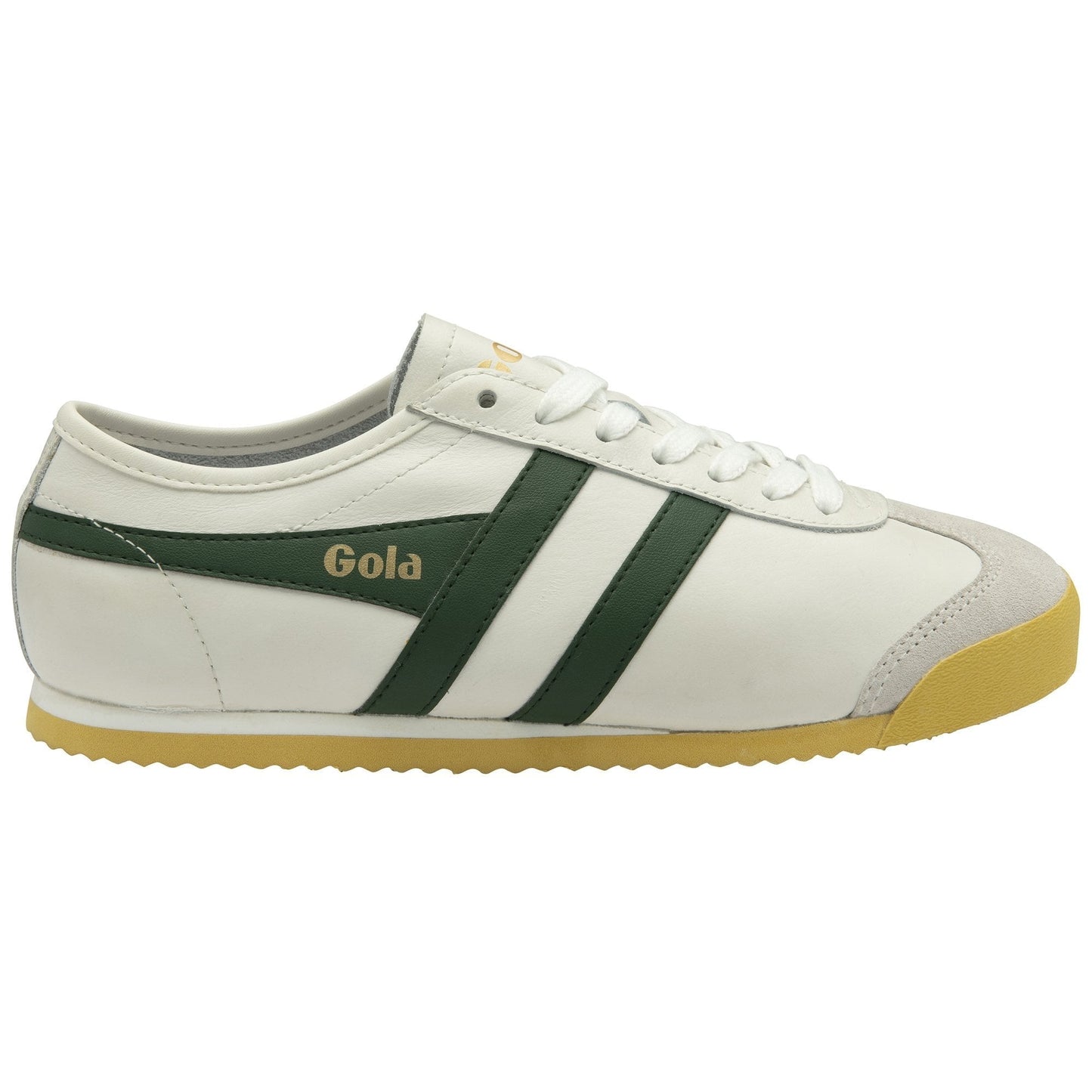 Race Leather Sneakers in White Evergreen