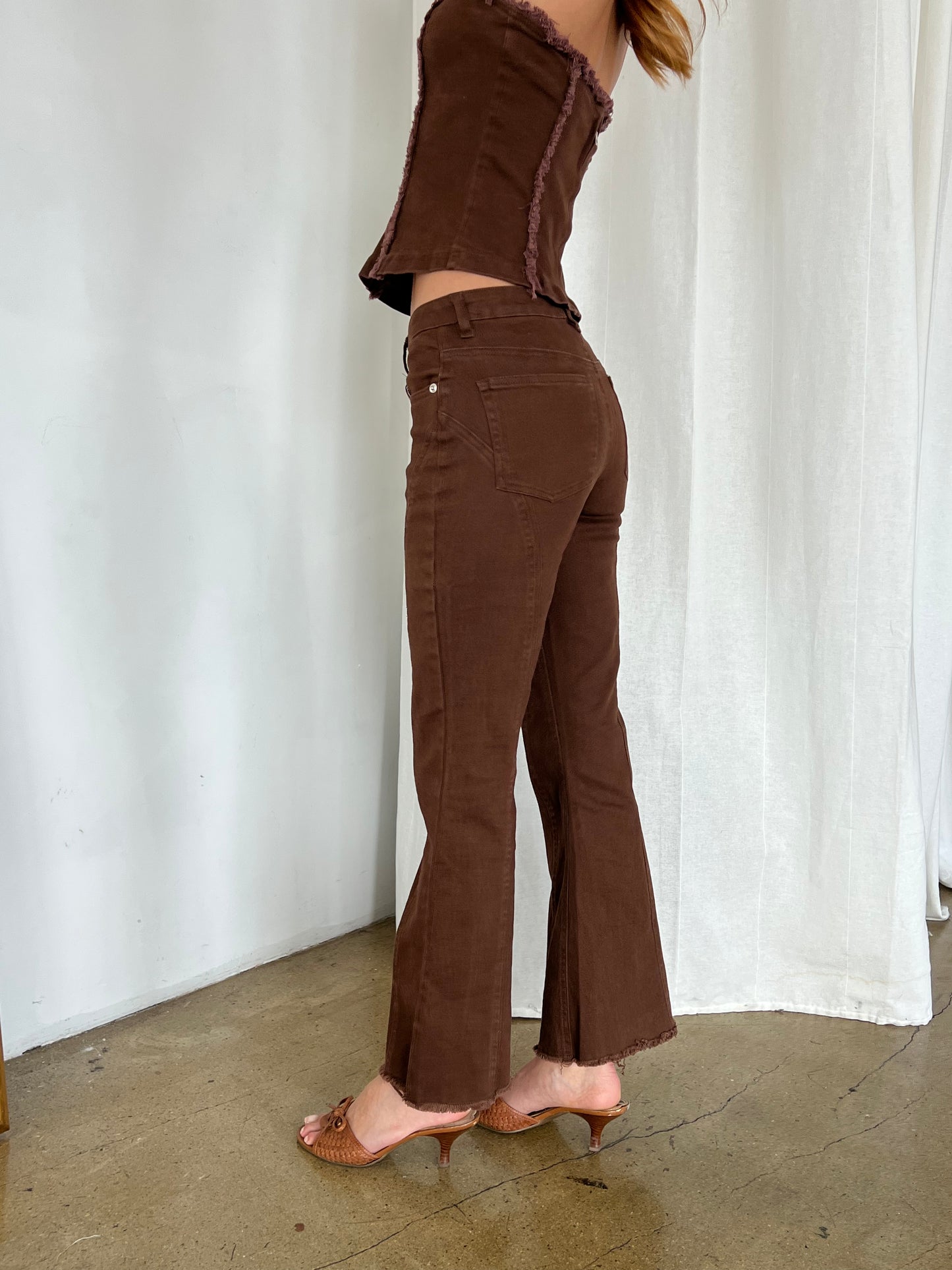 Hannah Low Rise Flares in Wood