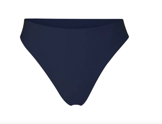 The Midi High-Cut Bikini Bottom in Navy