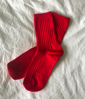 Her Socks in Classic Red