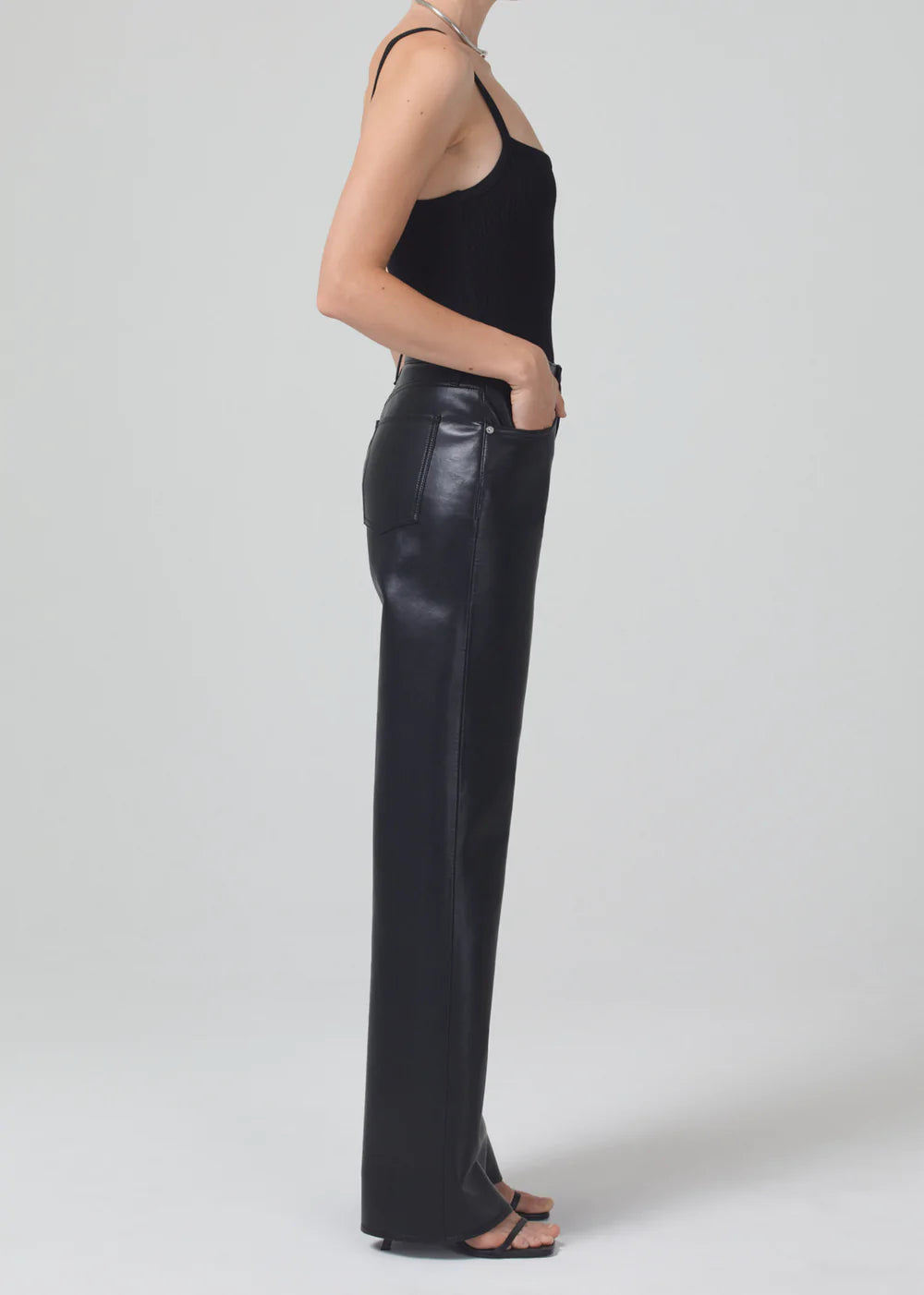 Recycled Leather Annina Trouser in Black