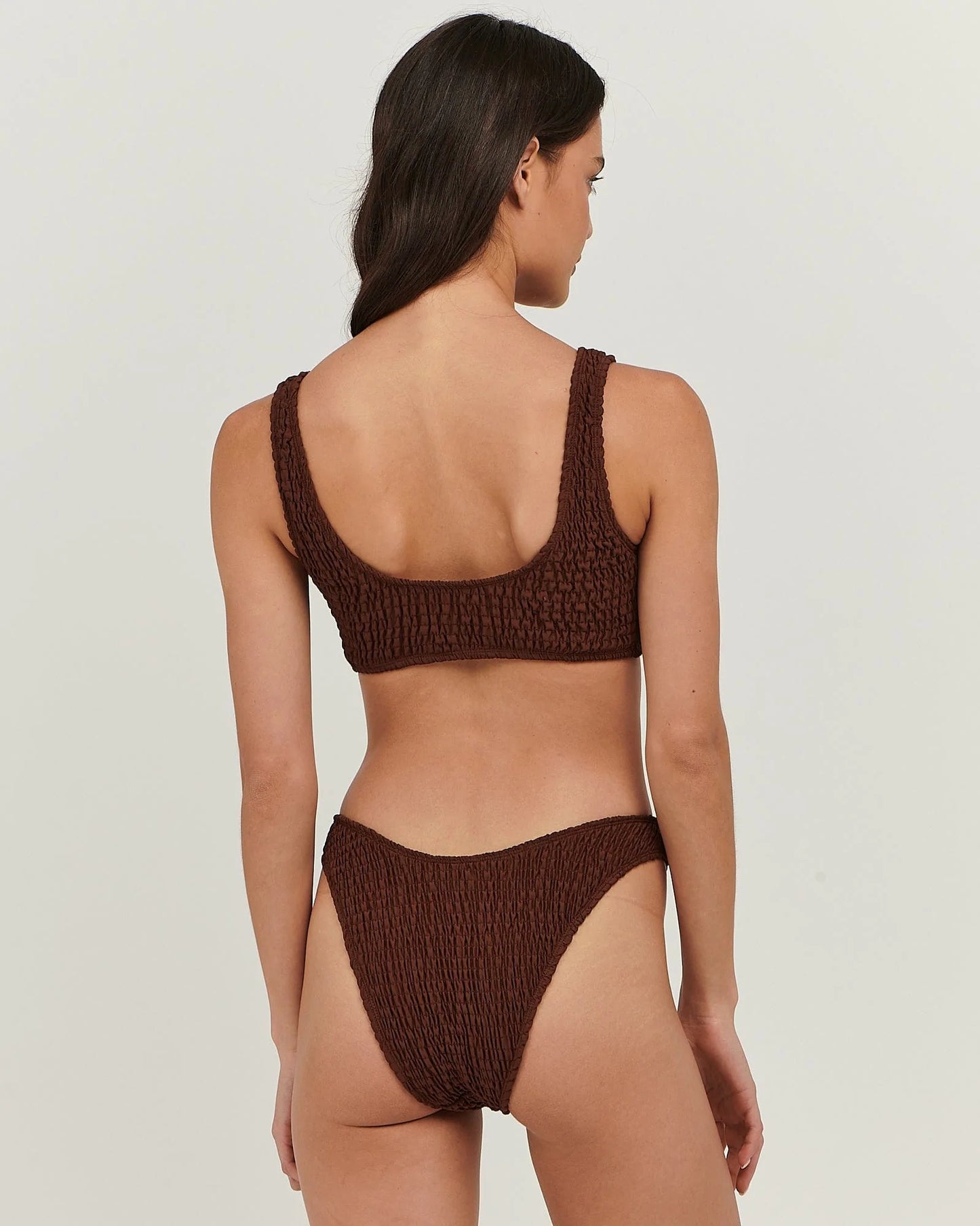 Jodie Shirred Brief in Chocolate