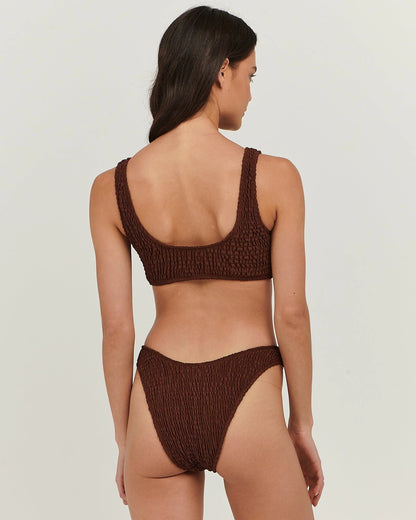 Jodie Shirred Brief in Chocolate